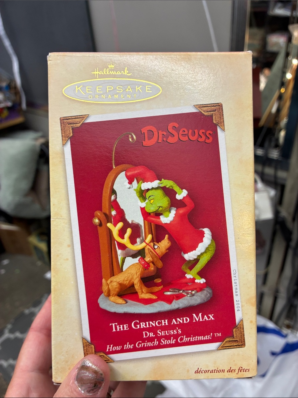Hallmark Dr. Seuss Grinch & Max Ornament - Green, Red, Brown